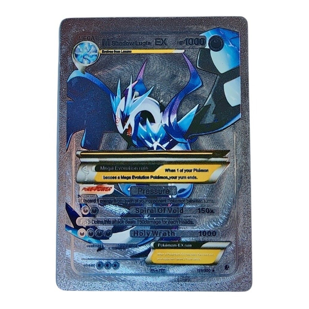Pokemon M Shadow Lugia EX Silver Metal Custom Fan Art Card TCG Collectible